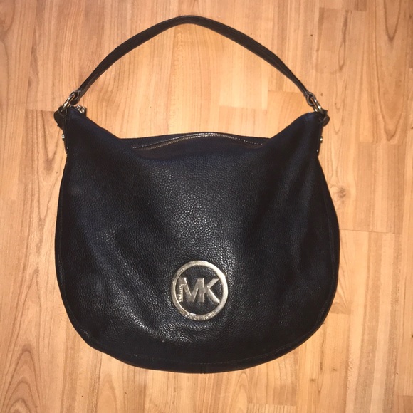 MICHAEL KOHRS BLACK LEATHER HOBO BAG - Picture 1 of 3